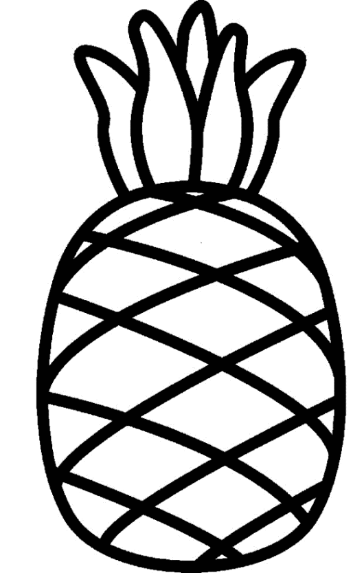 ausmalbilder zum drucken malvorlage ananas kostenlos 1