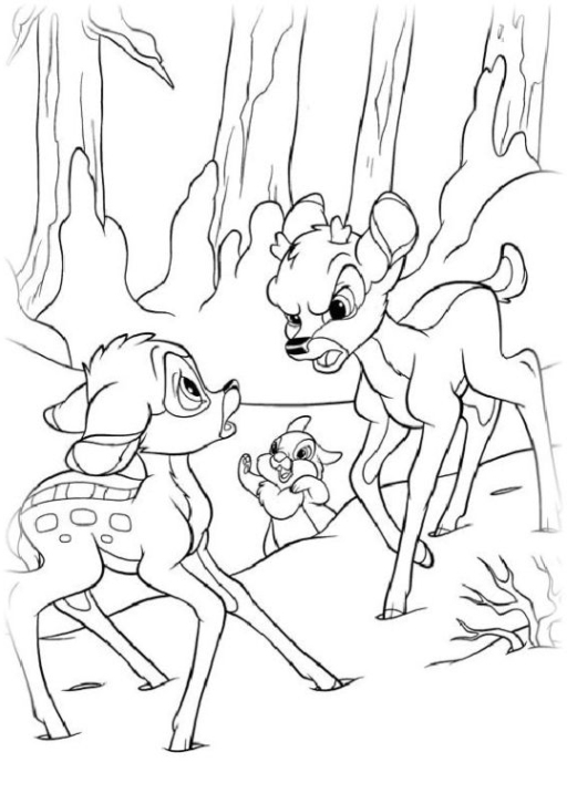 ausmalbilder zum drucken malvorlage bambi kostenlos 2