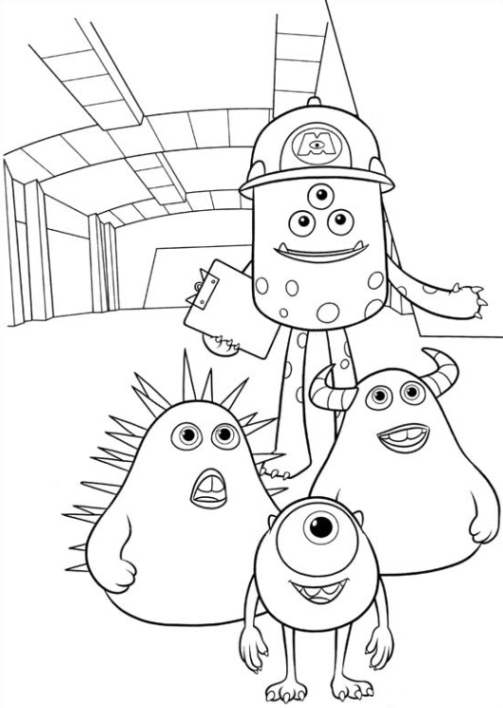 ausmalbilder zum drucken malvorlage die monster uni