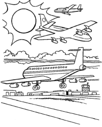 Malvorlage Flughafen kostenlos 1