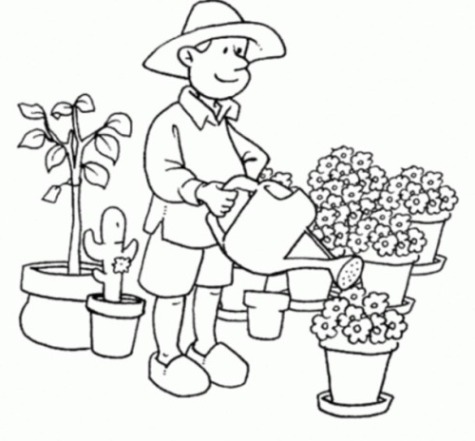 Ausmalbilder zum Drucken Malvorlage Gärtner kostenlos 2