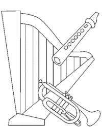 Malvorlage Harfe kostenlos 2