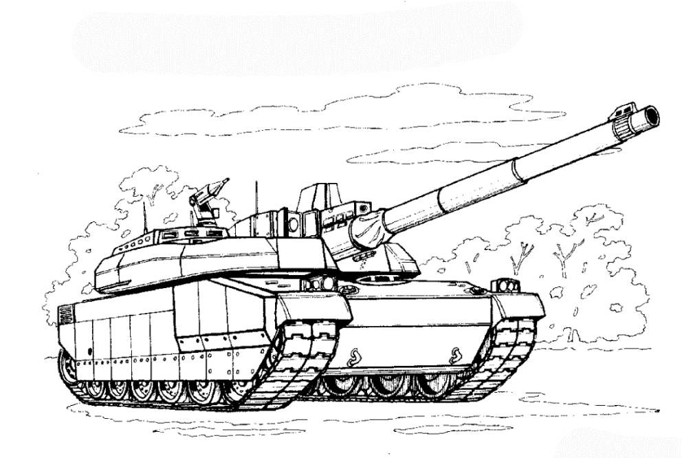 Ausmalbilder zum Drucken Malvorlage Panzer kostenlos 3