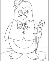 Malvorlage Pinguin kostenlos 1