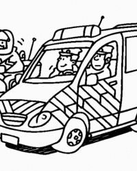 Malvorlage Polizeiauto kostenlos 3