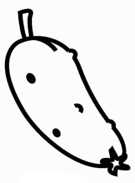 Ausmalbilder zum Drucken Malvorlage Gurke kostenlos 1